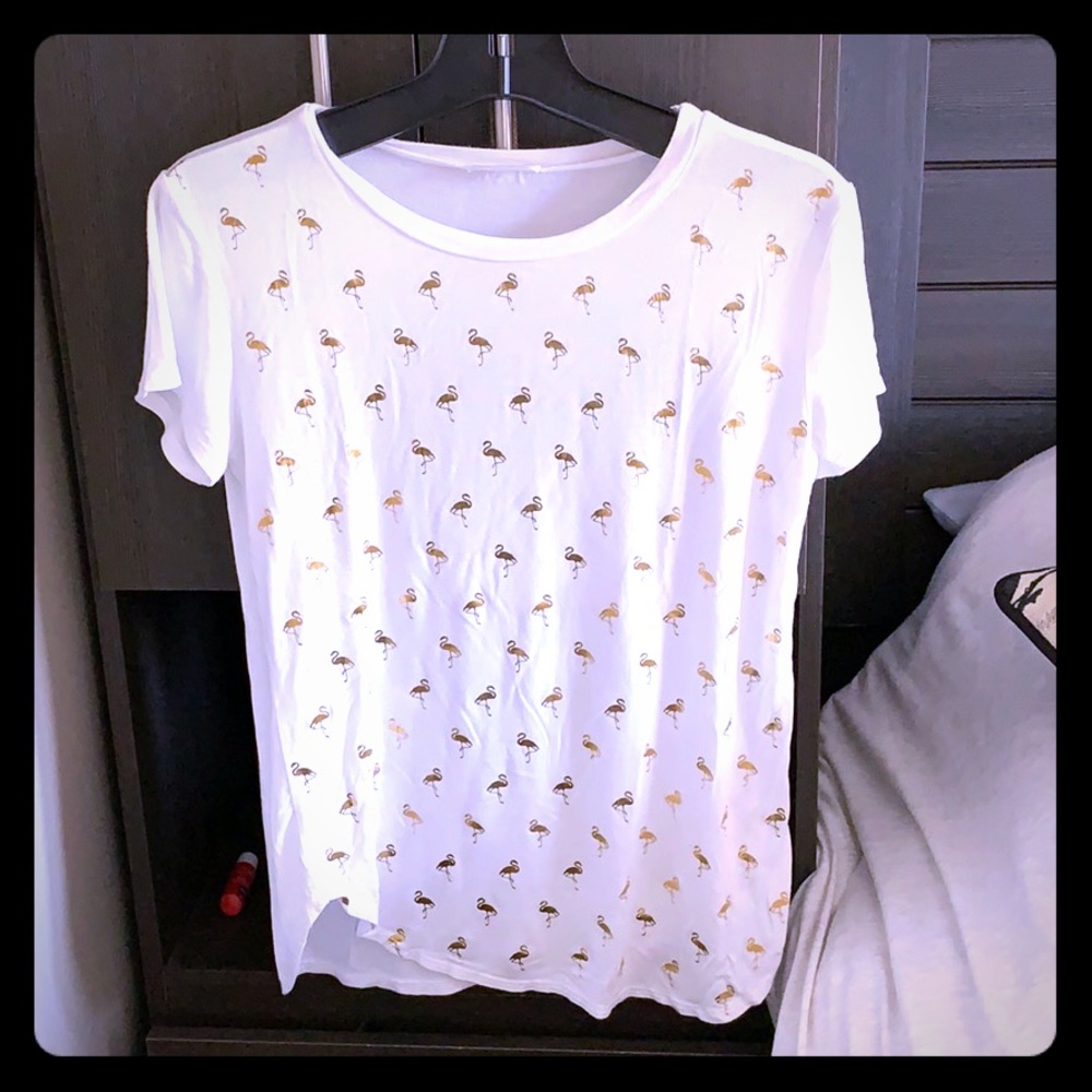 Gaze: gold flamingo tee